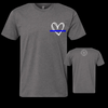White Simplistic Heart Blue Line - We Stand Watch