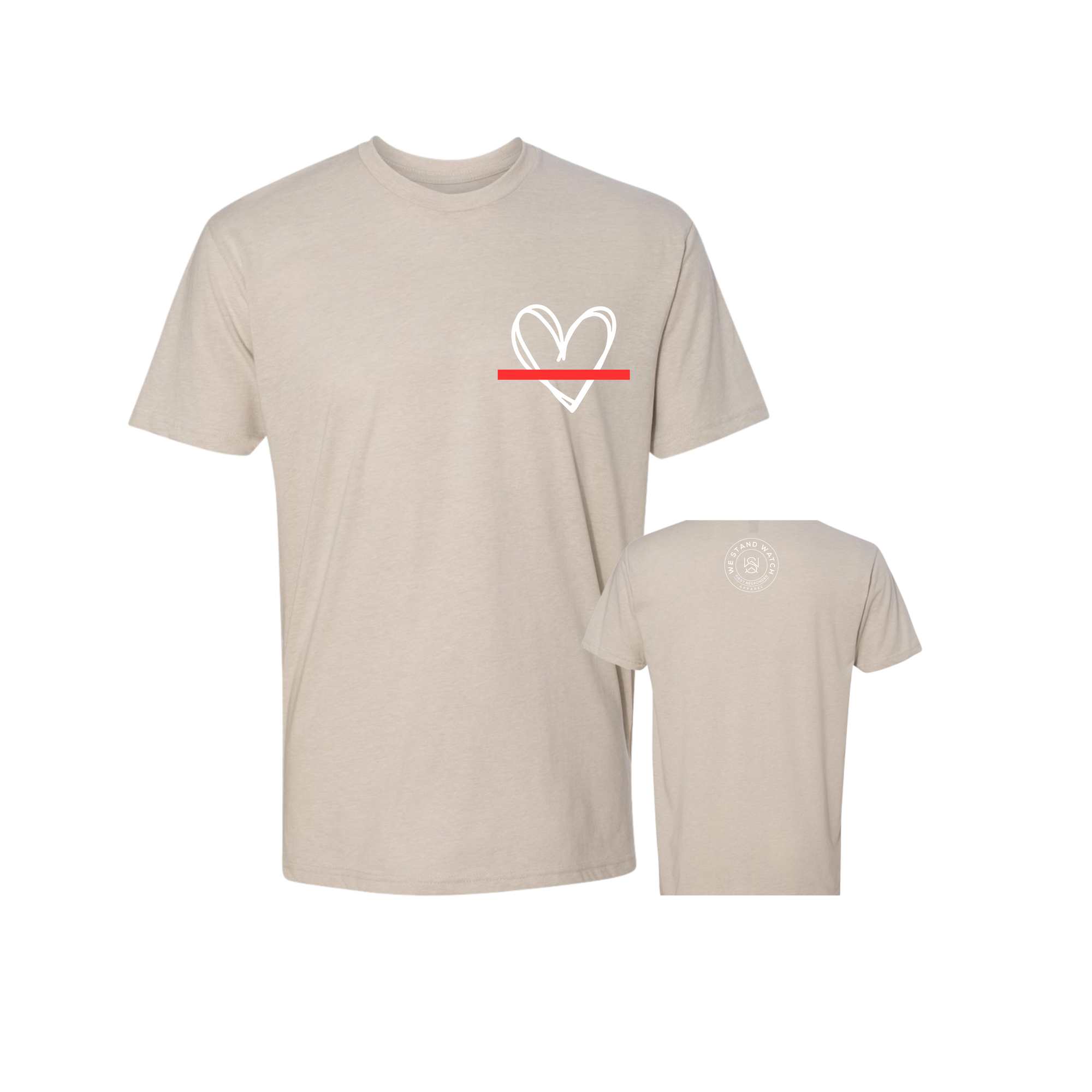 White Simplistic Heart Red Line