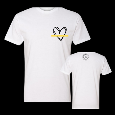 Black Simplistic Heart Yellow Line - We Stand Watch
