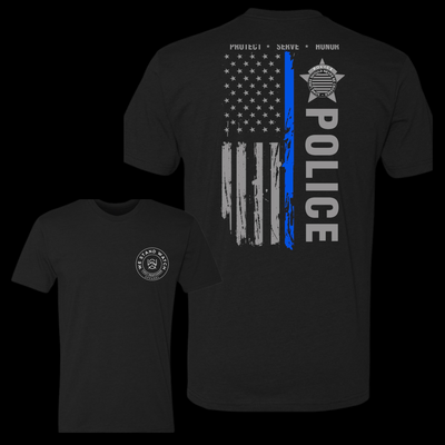 Police-Large Design Back Tee - We Stand Watch