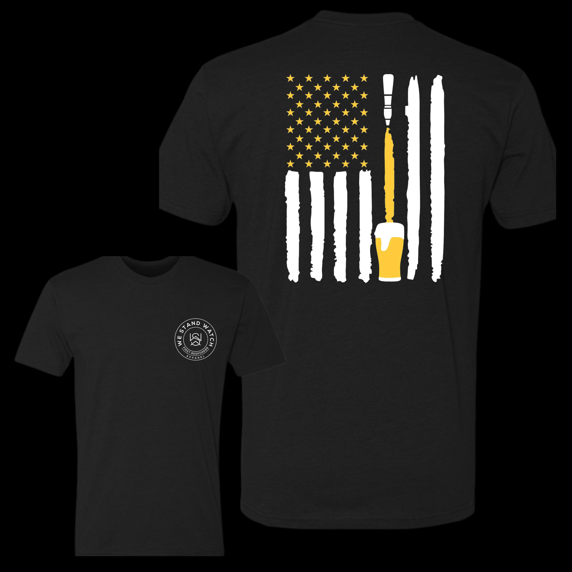 Keg Flag Back (White) - We Stand Watch