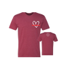 White Simplistic Heart Red Line