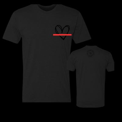 Black Simplistic Heart Red Line - We Stand Watch