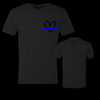 Black Simplistic Heart Blue Line - We Stand Watch