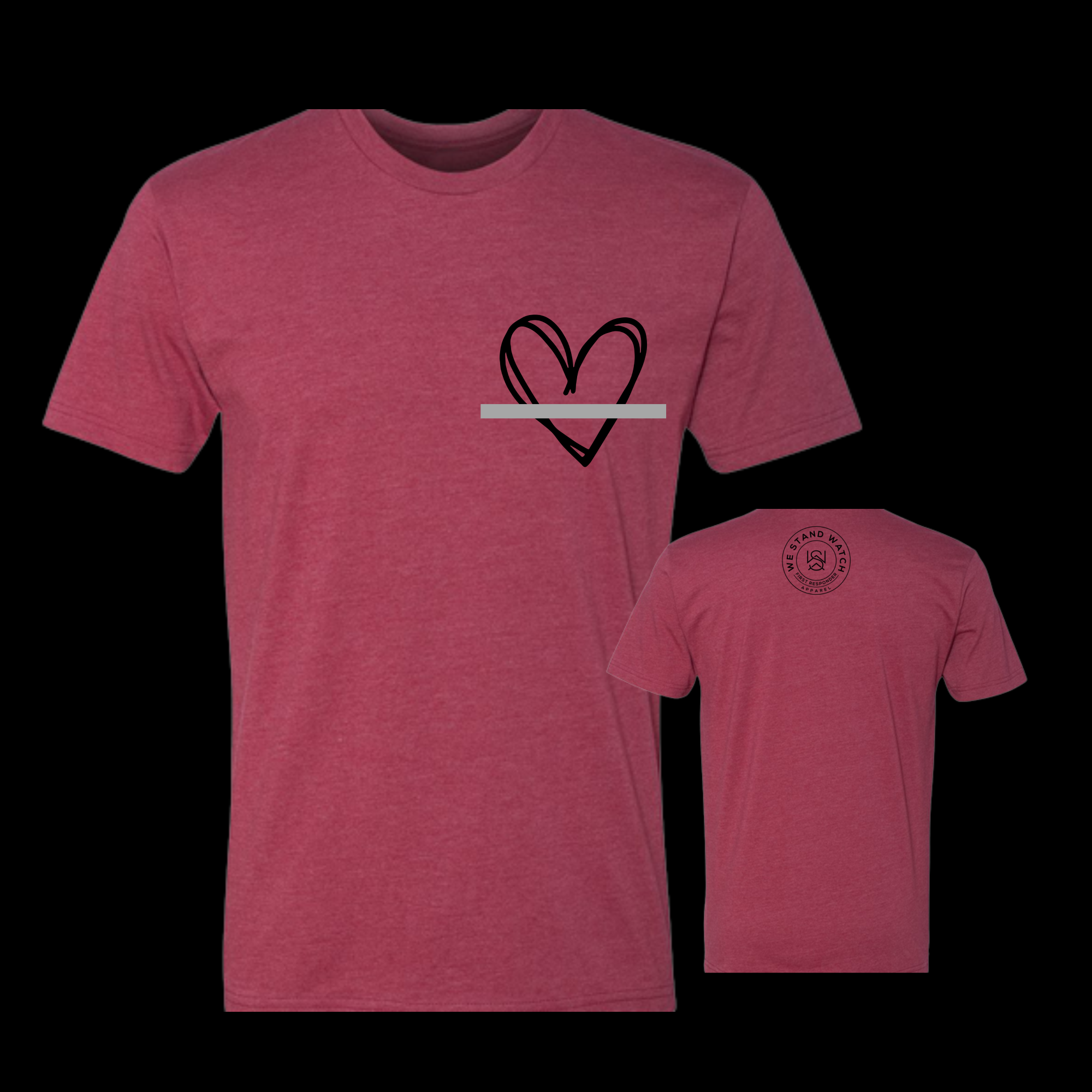 Corrections Black Simplistic Heart Grey Line - We Stand Watch