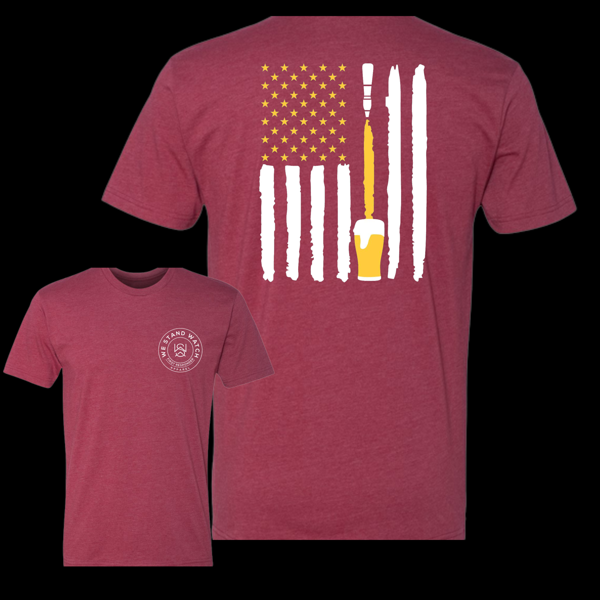 Keg Flag Back (White) - We Stand Watch