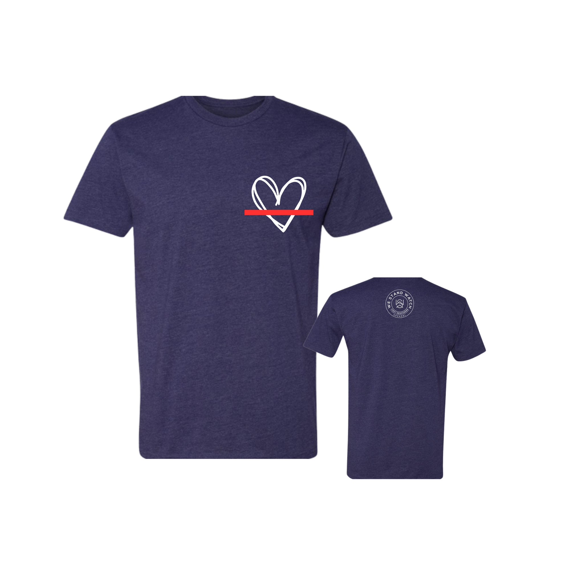 White Simplistic Heart Red Line