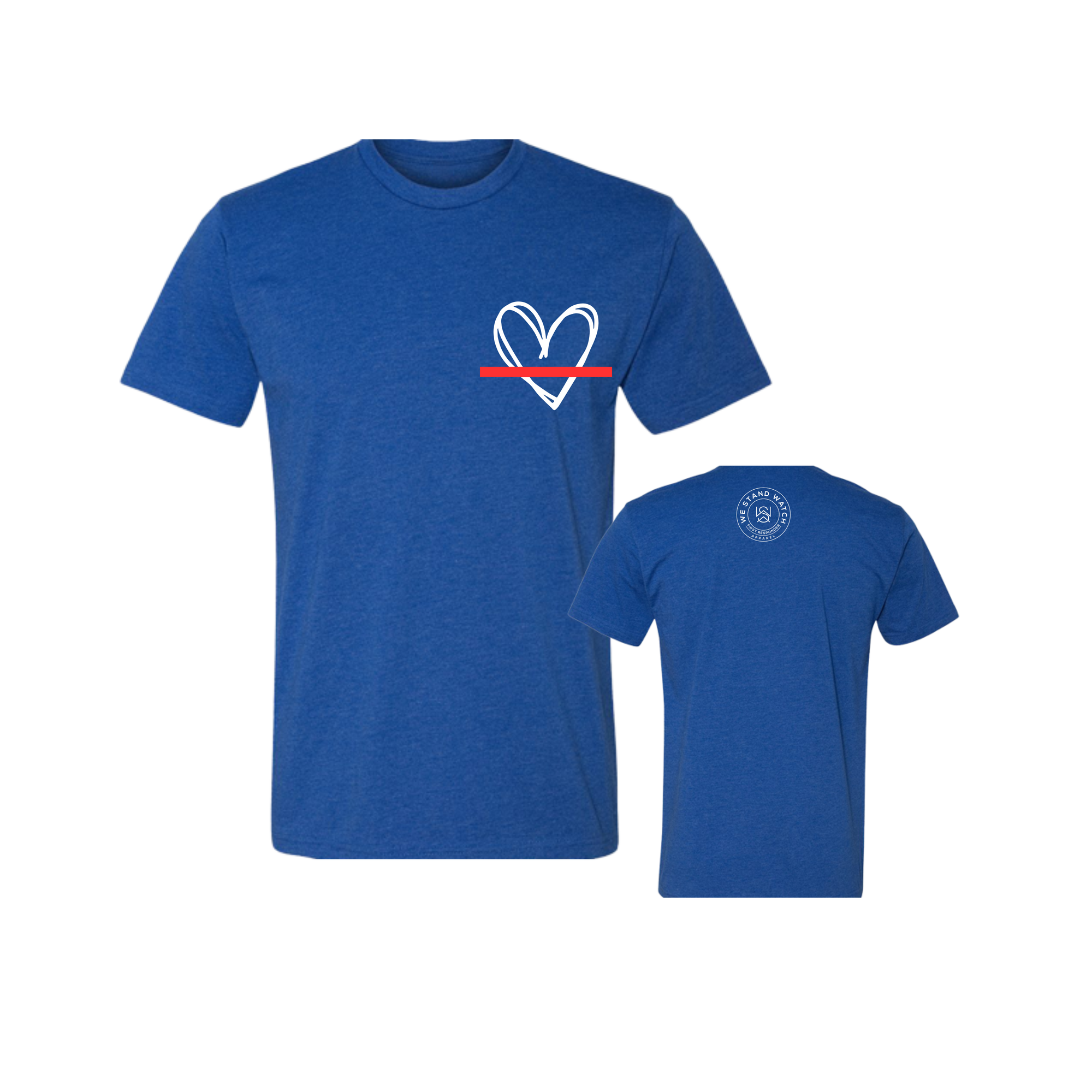 White Simplistic Heart Red Line